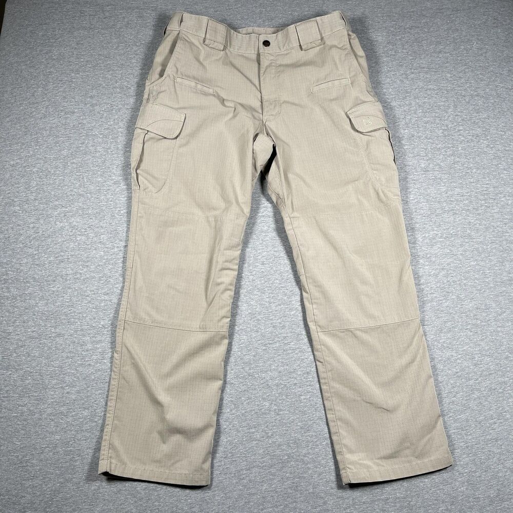 5.11 Tactical Cargo Pants Mens 33x28 Beige Polyester Cotton Canvas Workwear